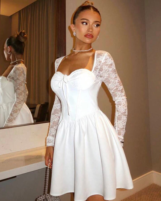 Robe blanche à dos nu